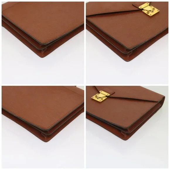 LOUIS VUITTON Epi Serviette Conseiller Briefcase Brown M54423 LV Auth 66184